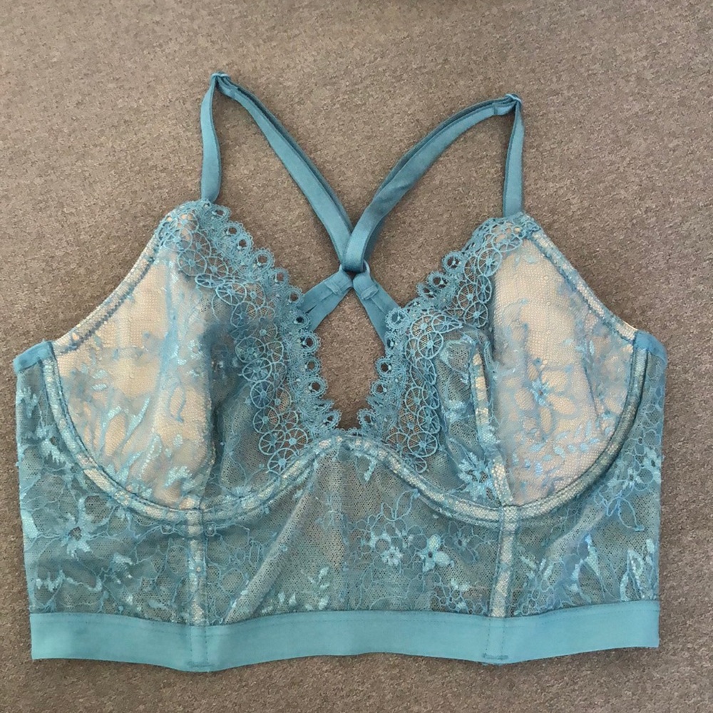 Victoria’s Secret Lace Mesh Racerback Bra Bustier Bralette